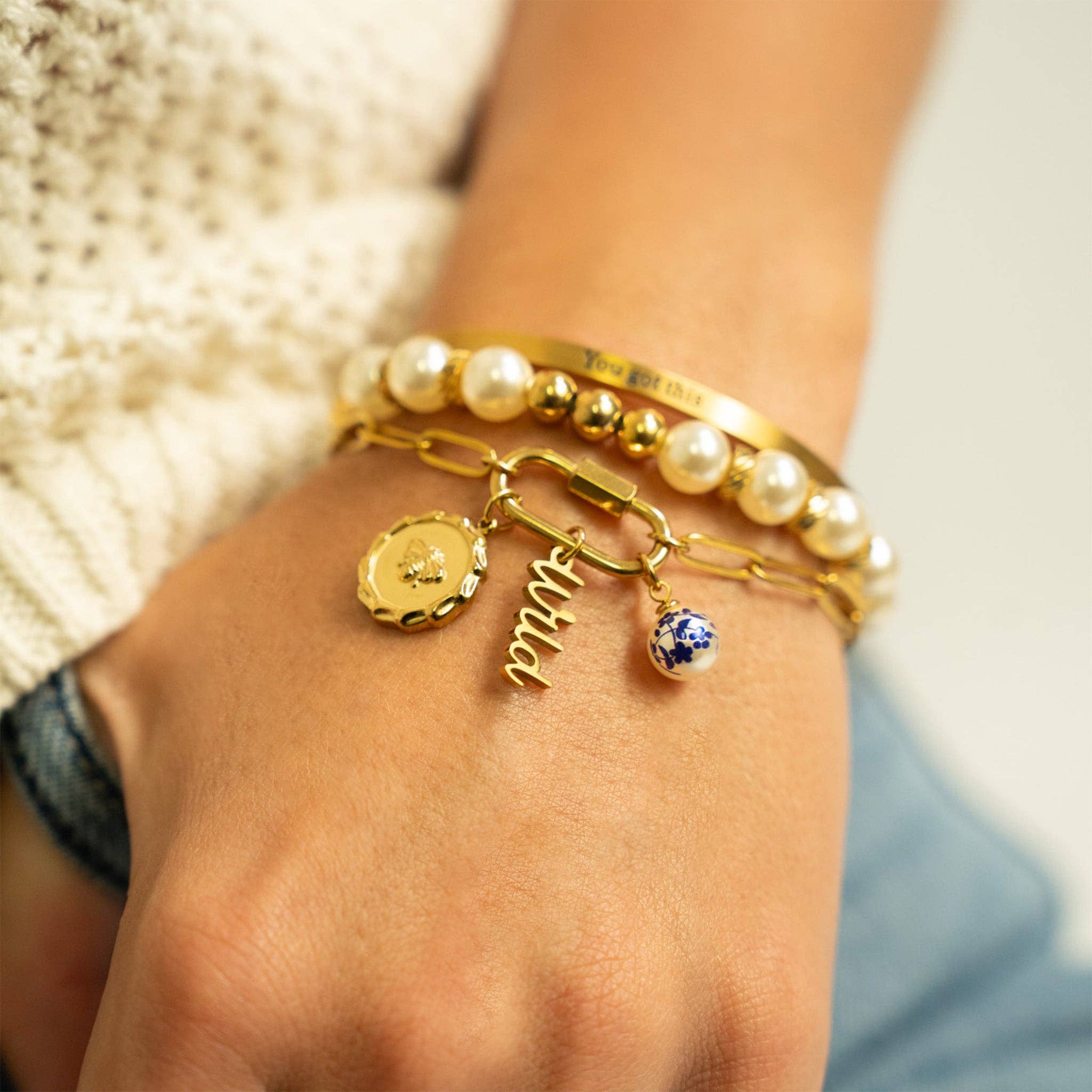 18K Gold PVD Stainless Steel Wild Charm