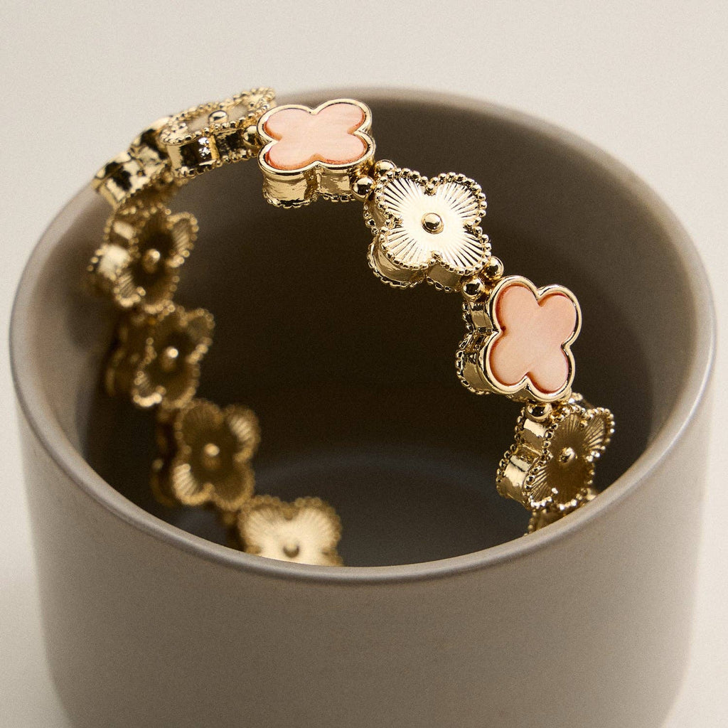 18K Gold Plated Lucky Clover Stretch Bracelet