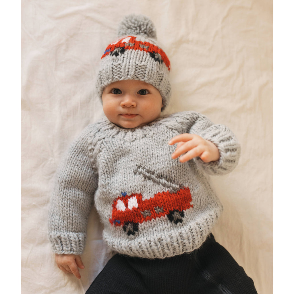 Children-Fire Engine Crew Neck Sweater for Baby & Toddler