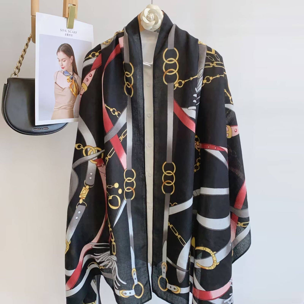 Equestrian Black Scarf – Equine Chain Collection