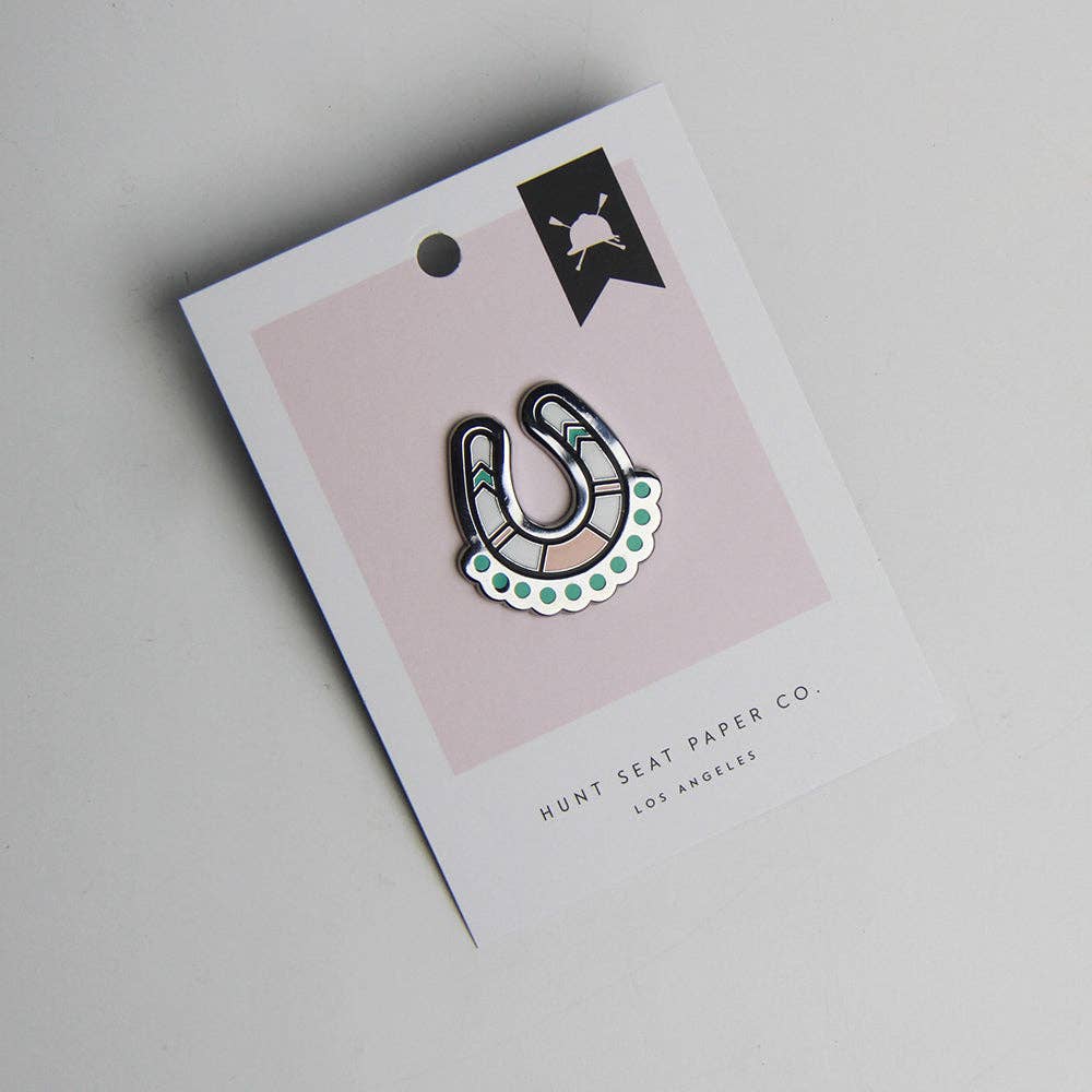 Thundering Hooves Equestrian Pony Pin - Lucky Horseshoe