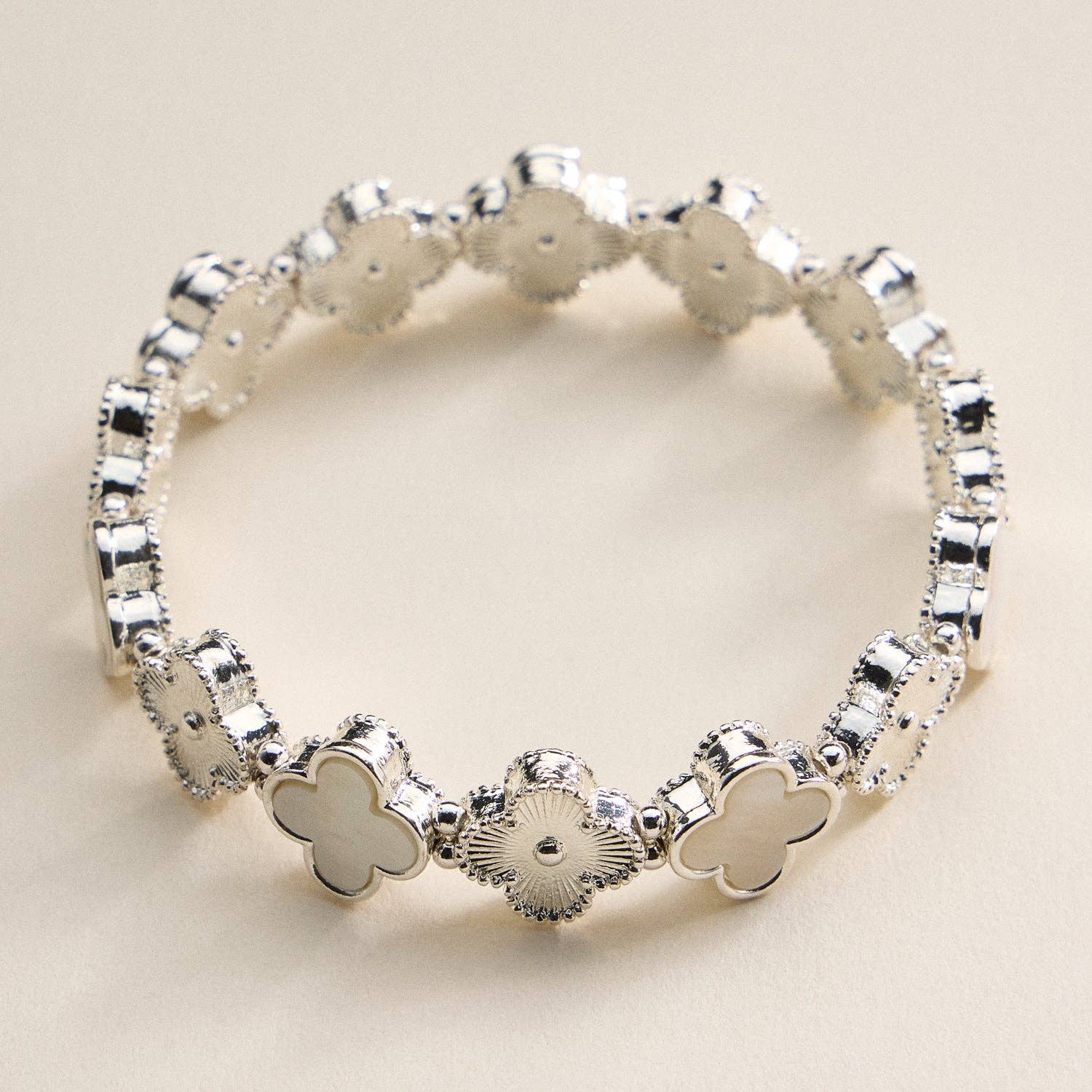 18K Gold Plated Lucky Clover Stretch Bracelet