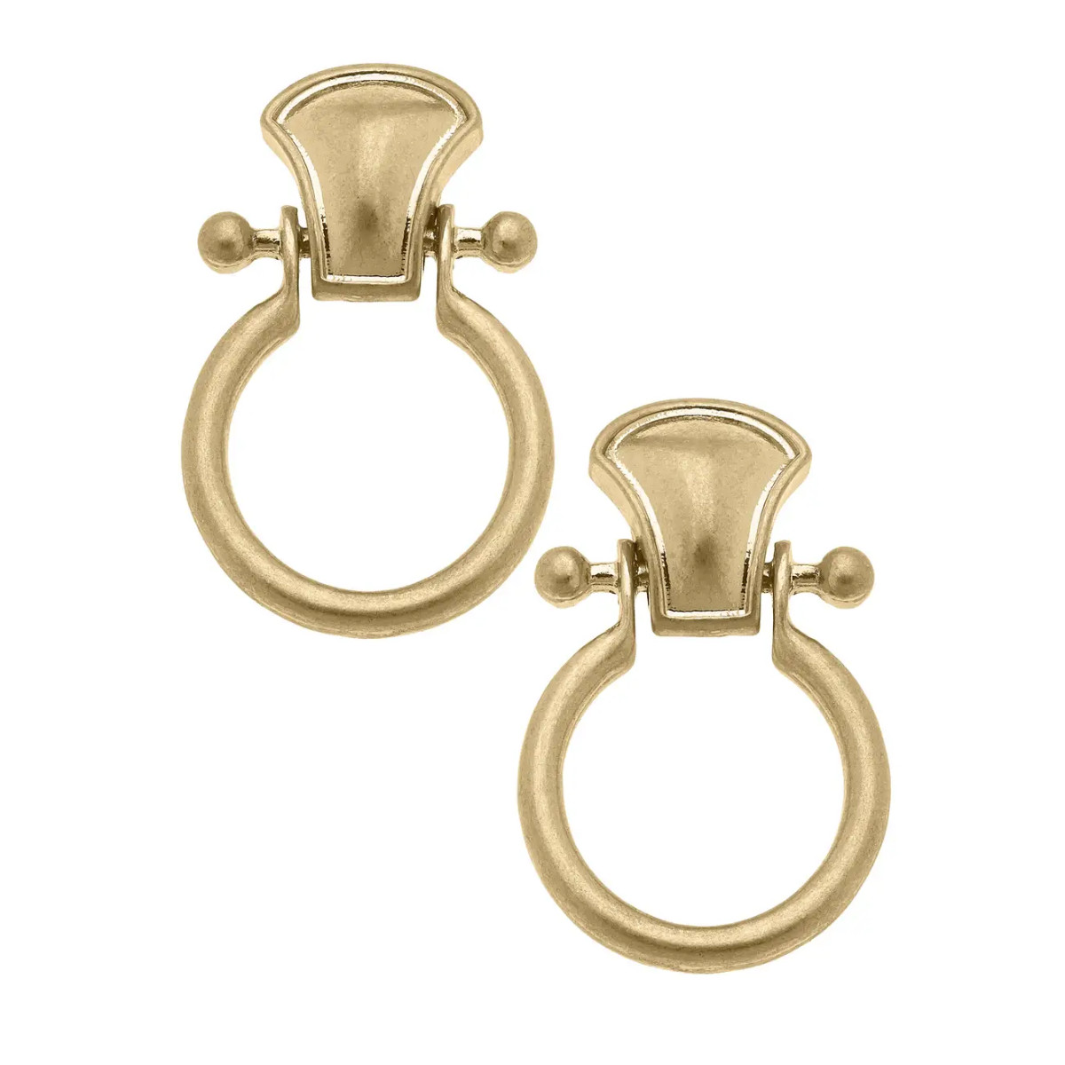 Stevie Horsebit Earrings in Shiny Gold