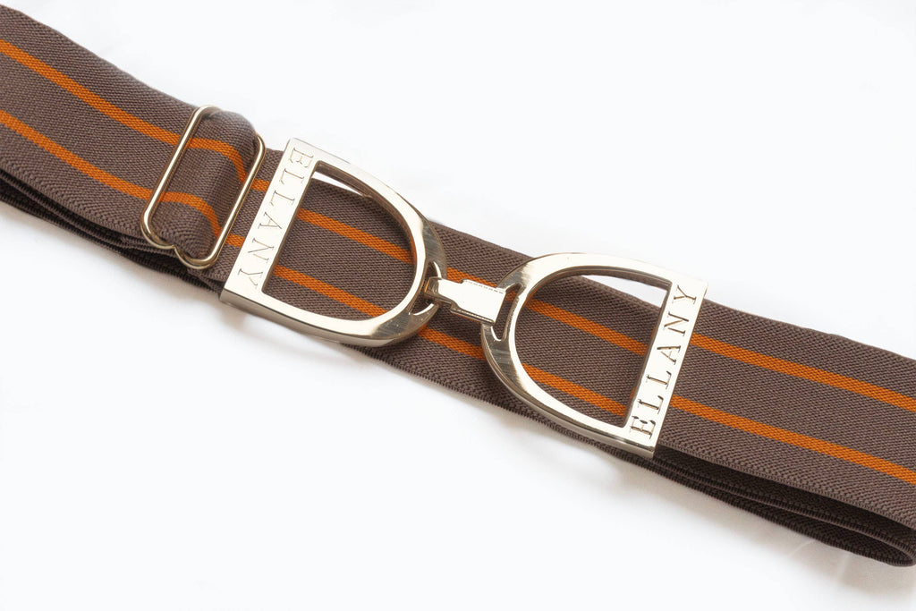 Ophelia - 1.5" Gold Stirrup Equestrian Elastic Belt