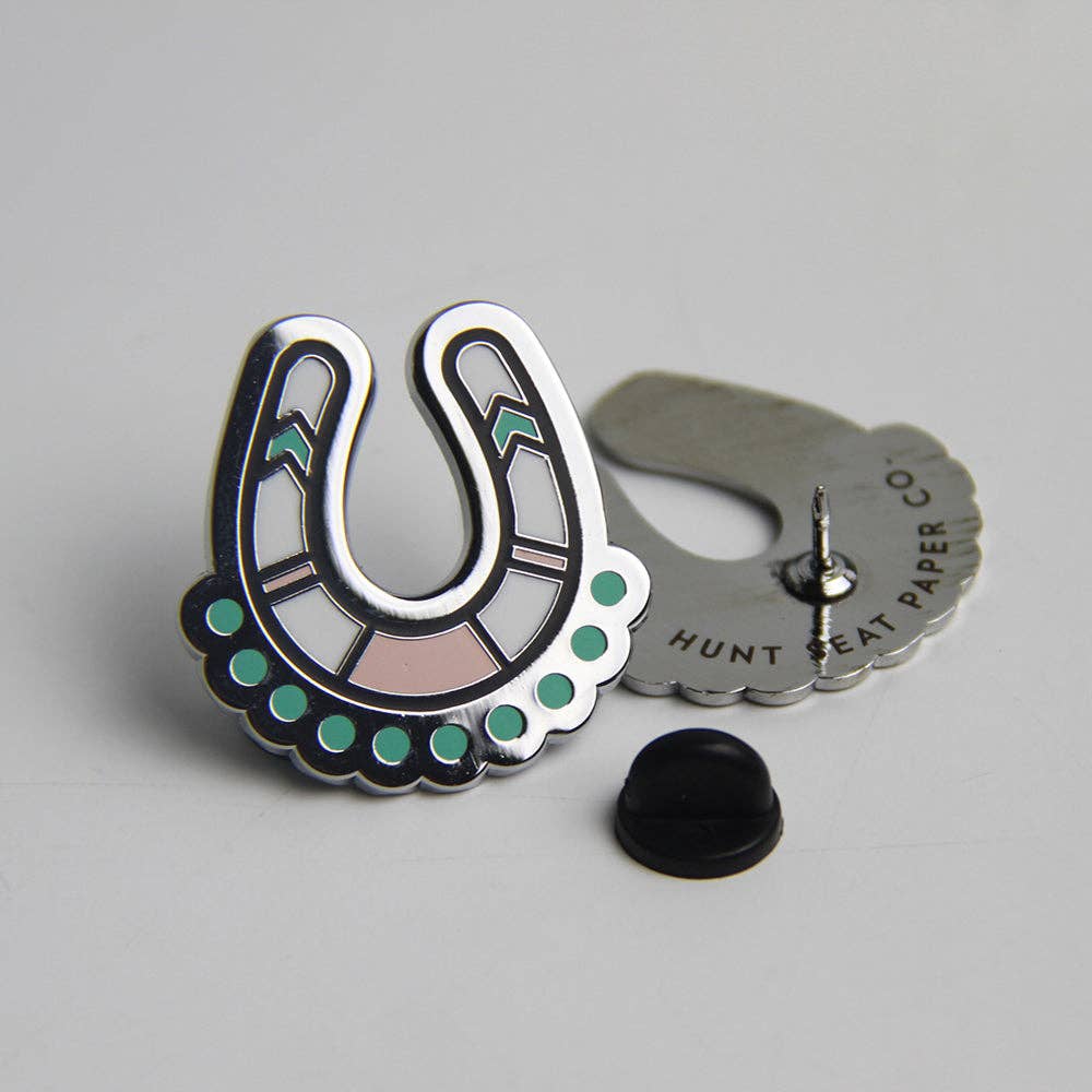 Thundering Hooves Equestrian Pony Pin - Lucky Horseshoe
