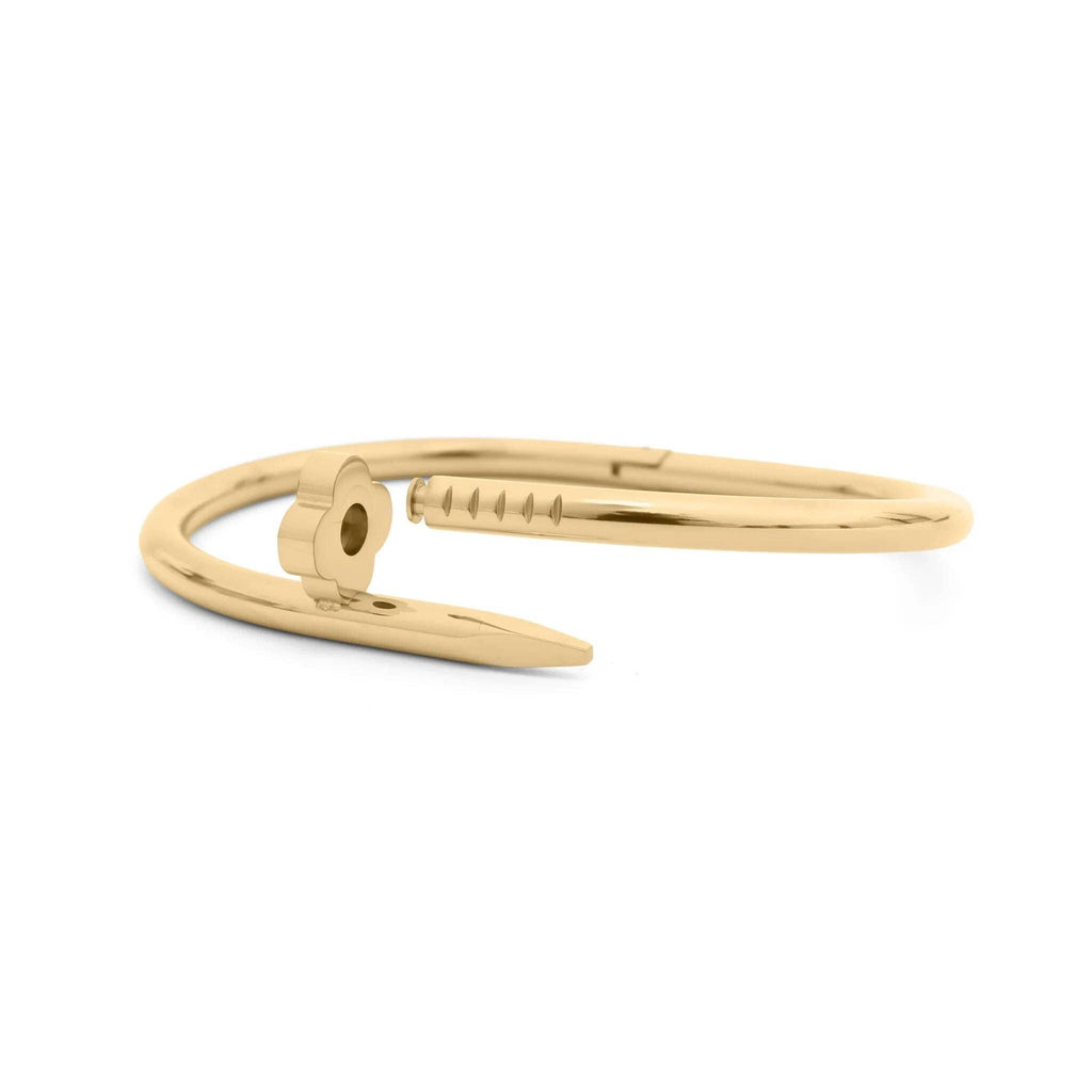18K Gold PVD Stainless Steel Floral Nail Bangle