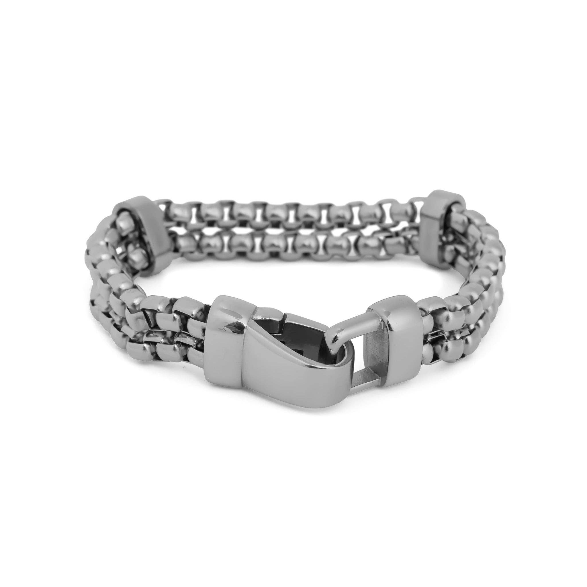 18K Gold PVD Double Chain Metal Clasp Bracelet