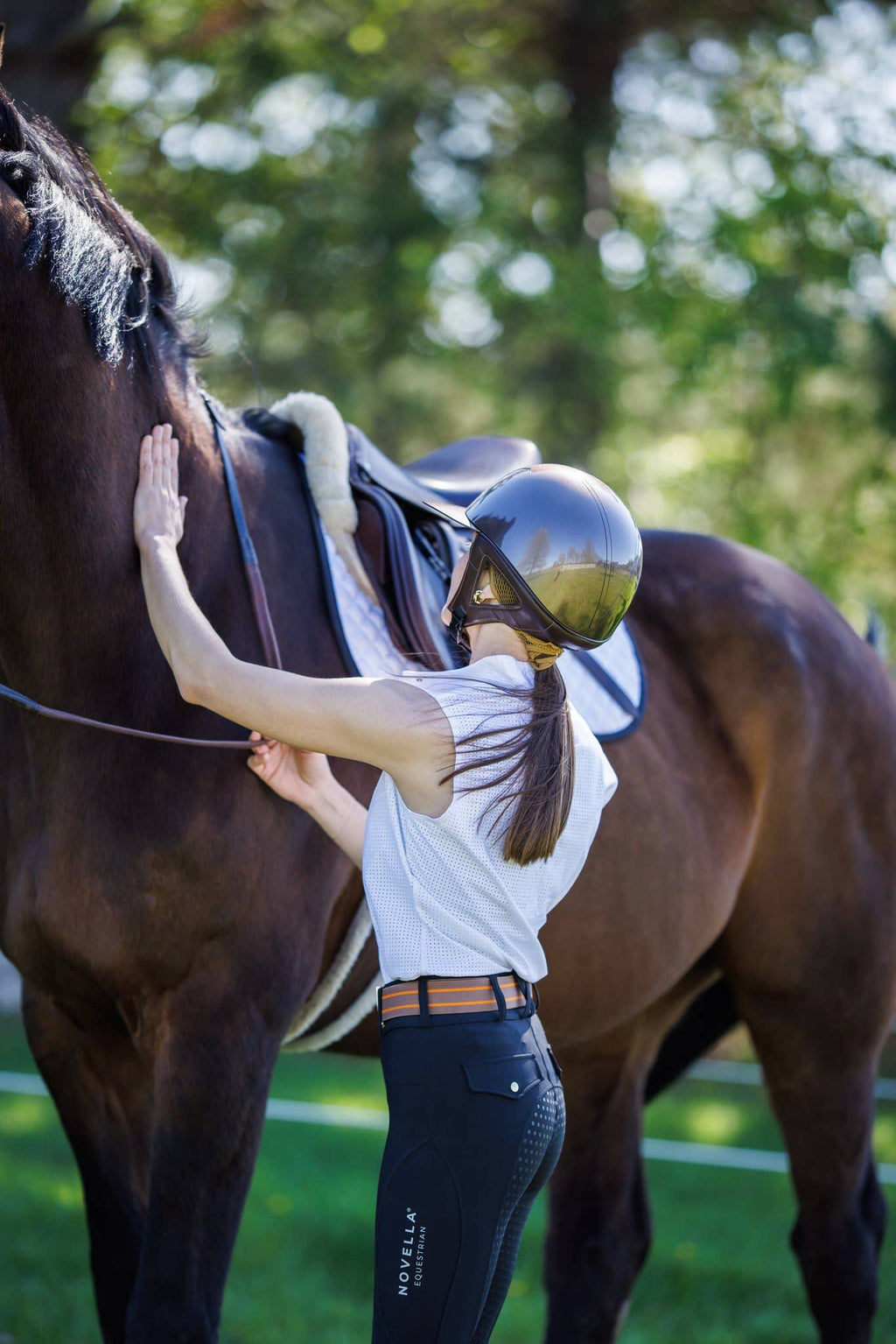 Ophelia - 1.5" Gold Stirrup Equestrian Elastic Belt