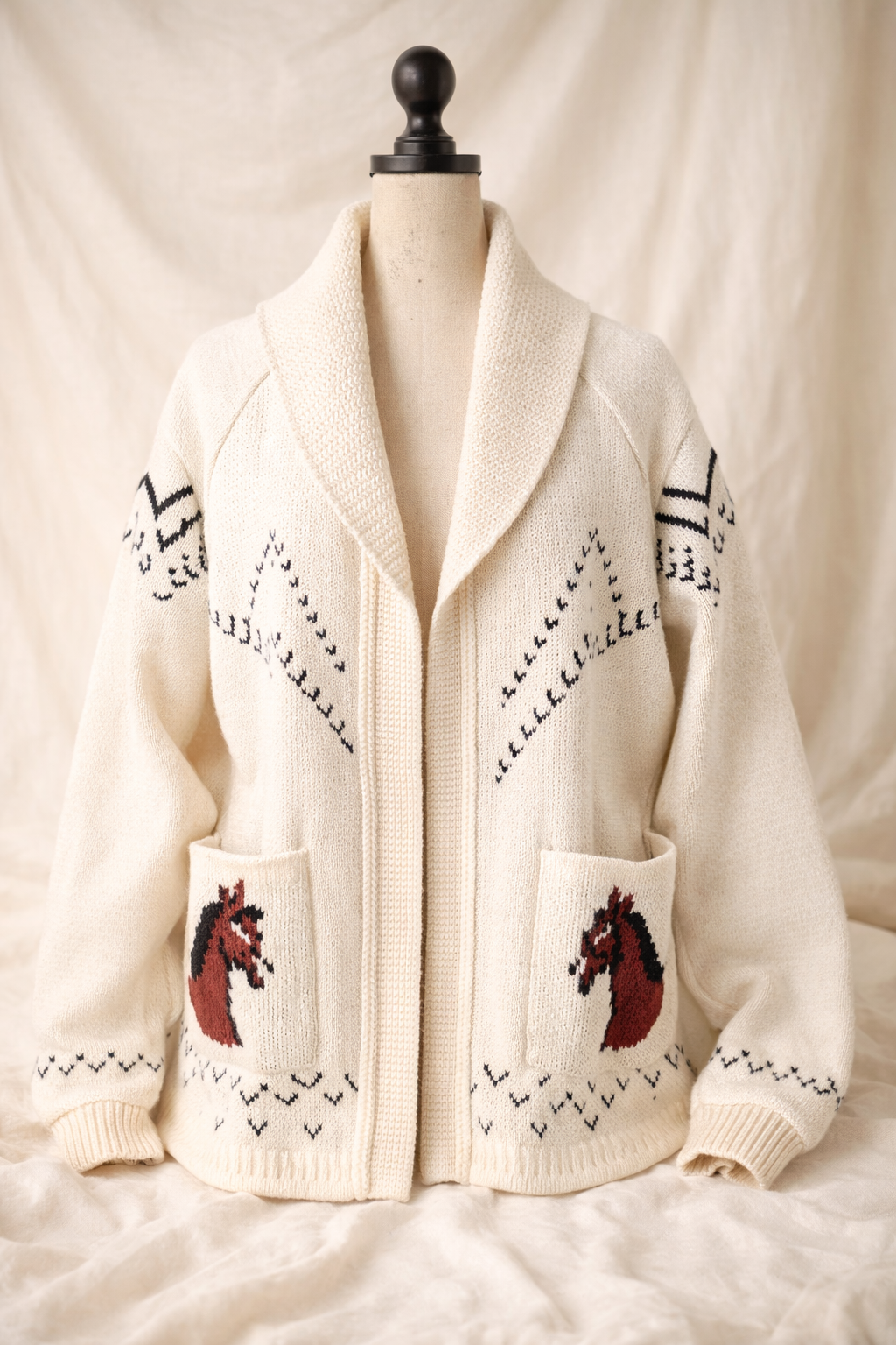 Cardigan Sweater w/Horse