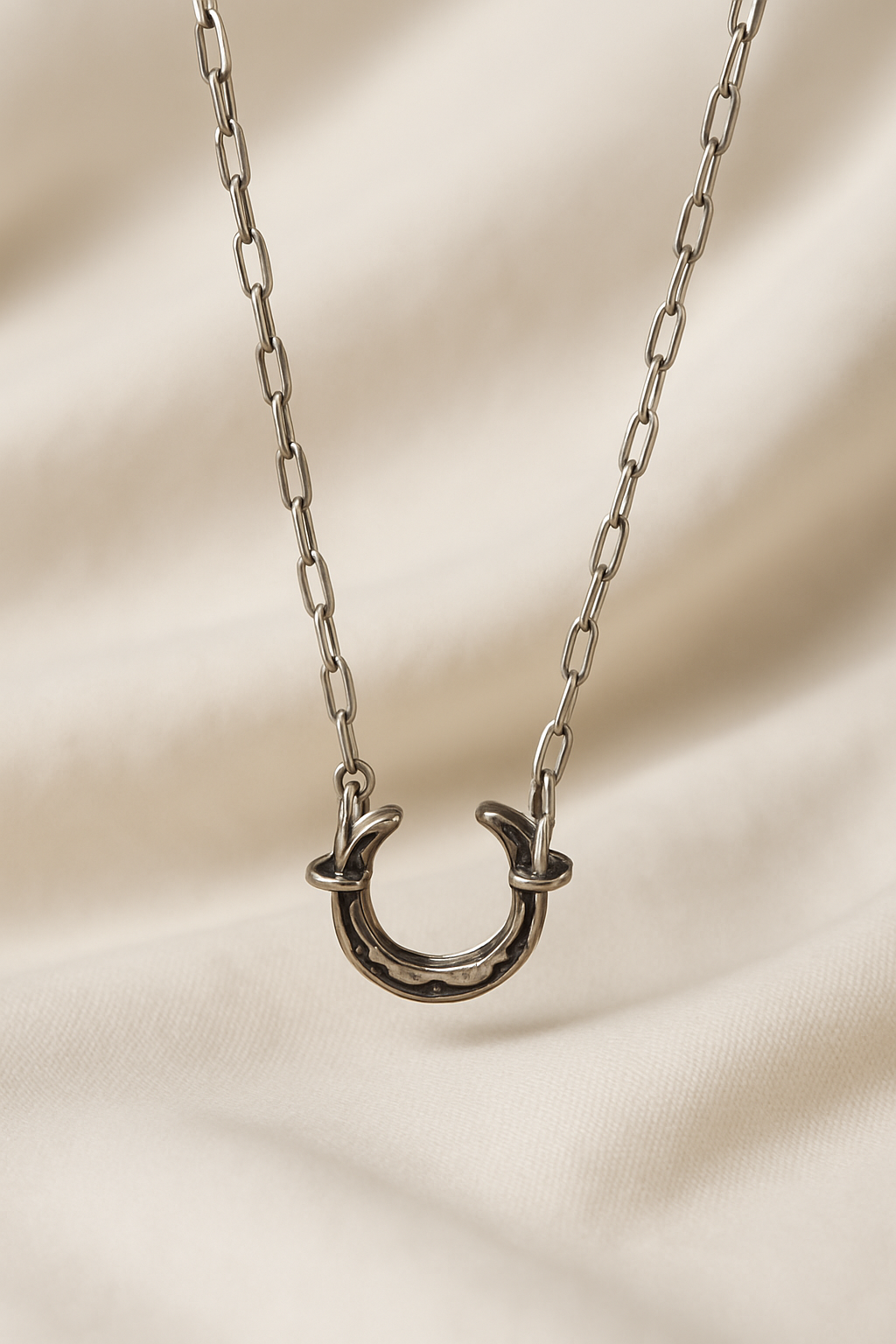 Solid Sterling Silver horse shoe necklace