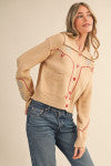 Tan/Burgundy Sweater
